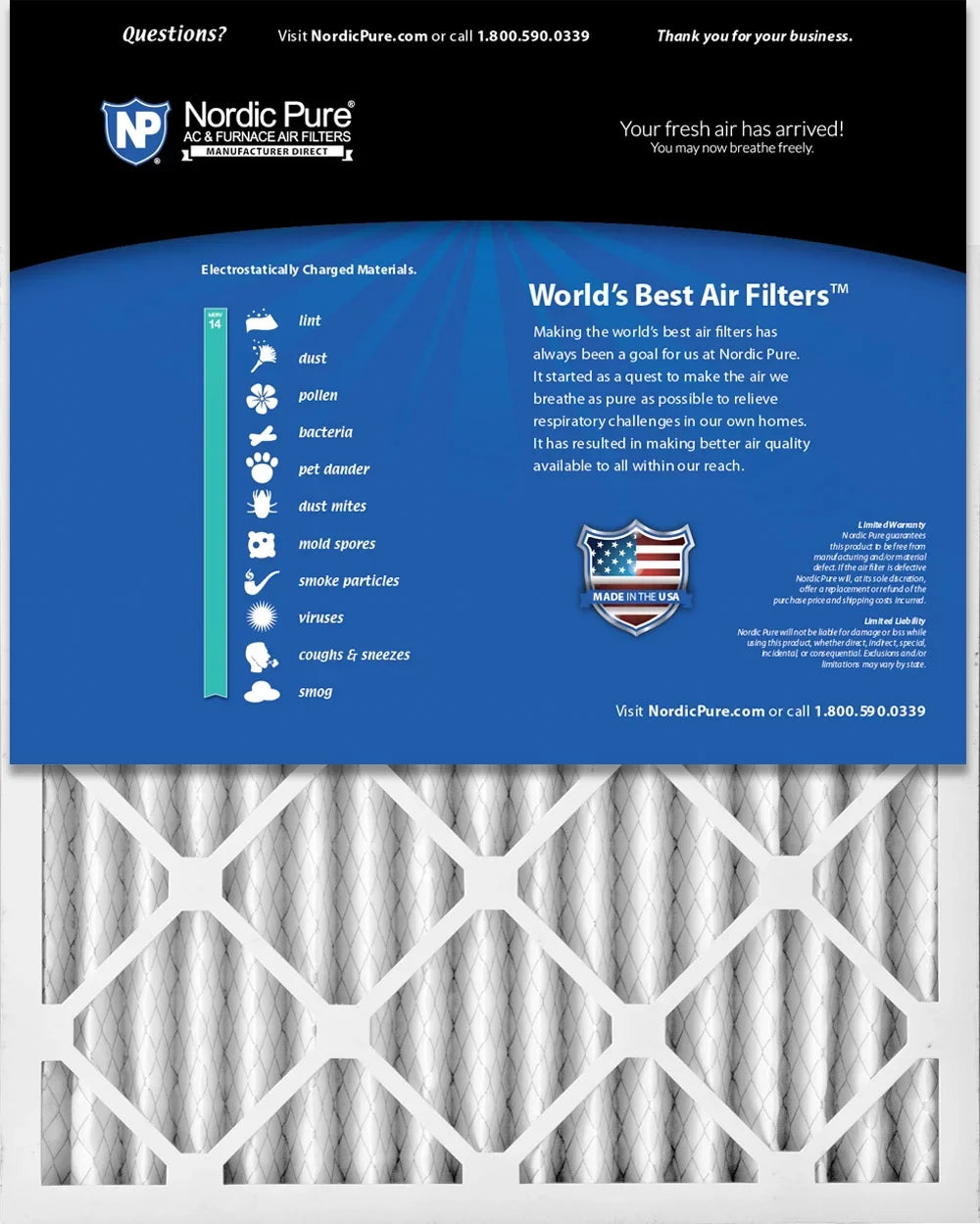Nordic 14 12 MERV Air Pack 18x24x2 Pure Pleated Filters