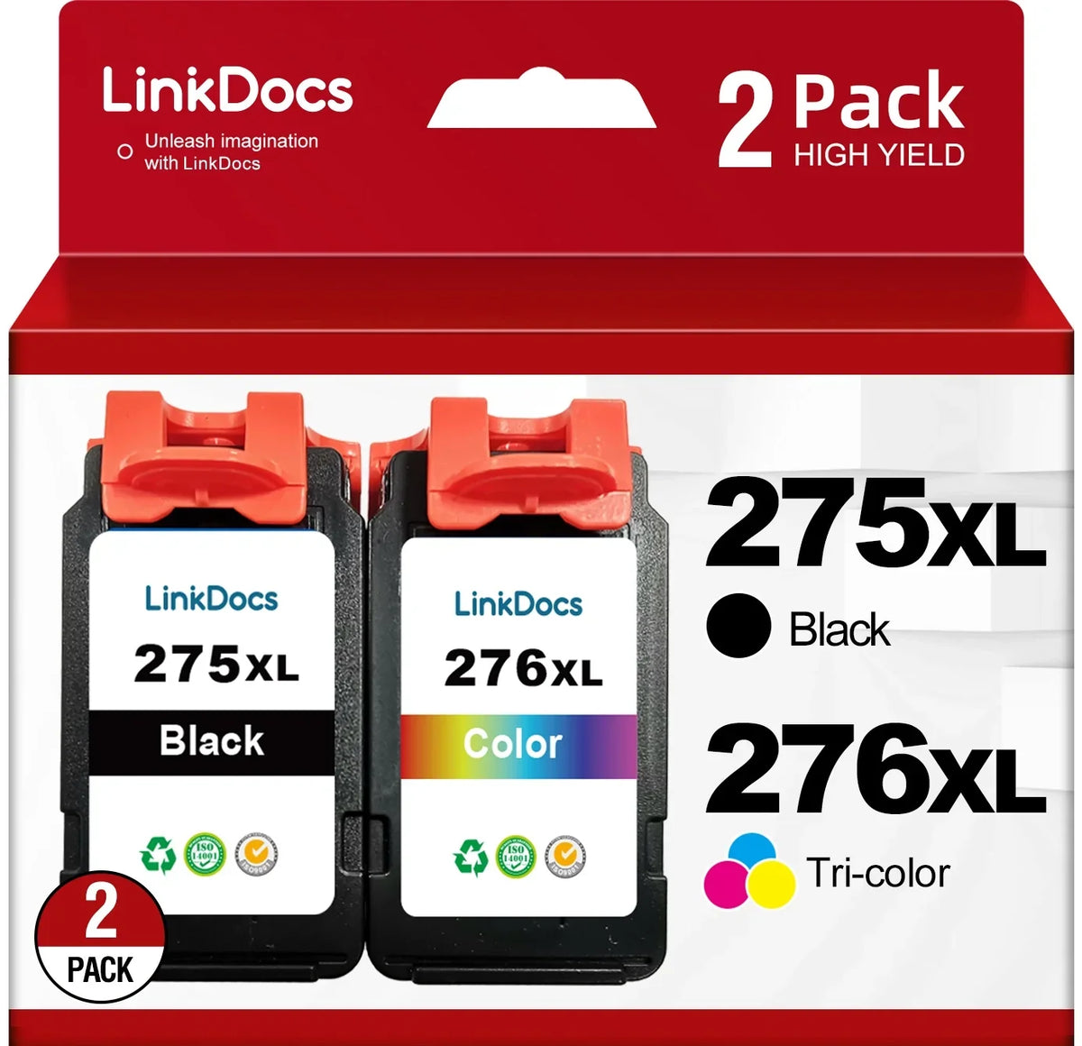 Ink ink Black for TS3522 Ink 275 Cartridge ( for TR4720 TS3500 Printer Cartridge 276XL PIXMA Ink 1Tri-Color) and CL-276 Tri-Color TS3520 Canon and PG-275 TR4700 275XL 276 Black Canon