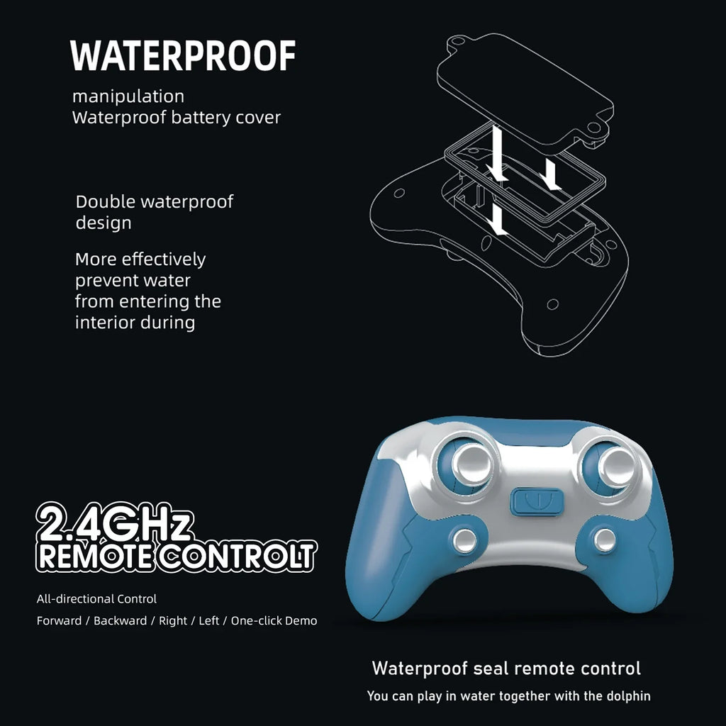 Remote Rotation Dolphin Lake Boat /one Shinysix Pool Boat Head River Dolphin Boat River boat,Remote And Water Head Toy Ball Kids Water Boat Animal Remote Water Lake Waterproof Demo