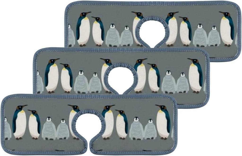 Bath Kitchen Faucet Drying Splash Countertop Mats Microfiber Absorbent Bird GZHJMY Kitchen 3PCS Penguin Sink Guard Sink for Mat, Sea Catcher, Drip Washable