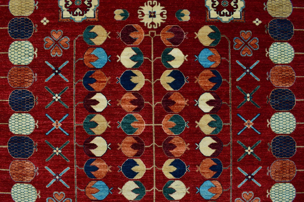 Aria Blue 9'11" Rug, 13'8" Roselyn x Red/Lt.