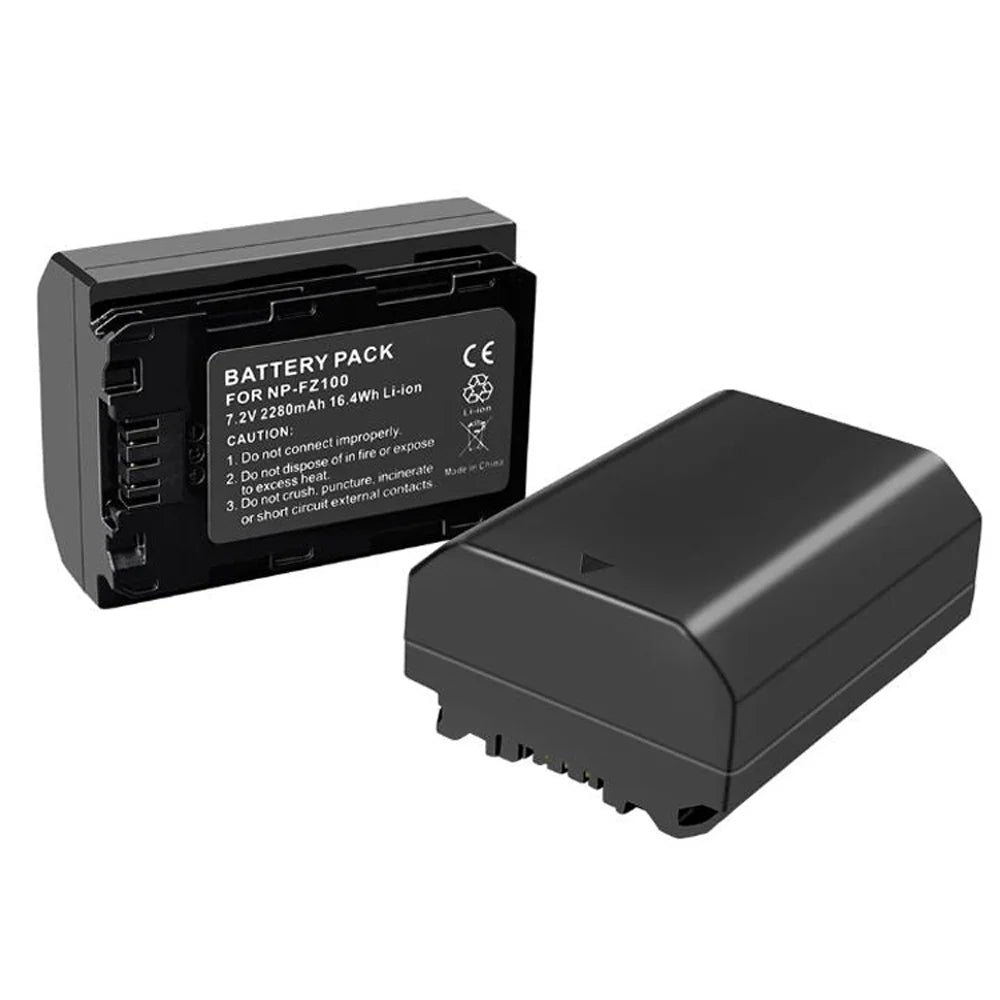 A7R A6600 Alpha FX30, A7R A9 Charger Battery Multi-Functional 7.4V NP-FZ100 III, 2280mAh Case for Charger, Pack Sony Battery LCD A7S A7 A1, FX3, A7 with 2 A7C, IV, A9, IV, BC-QZ1 III, II, III,