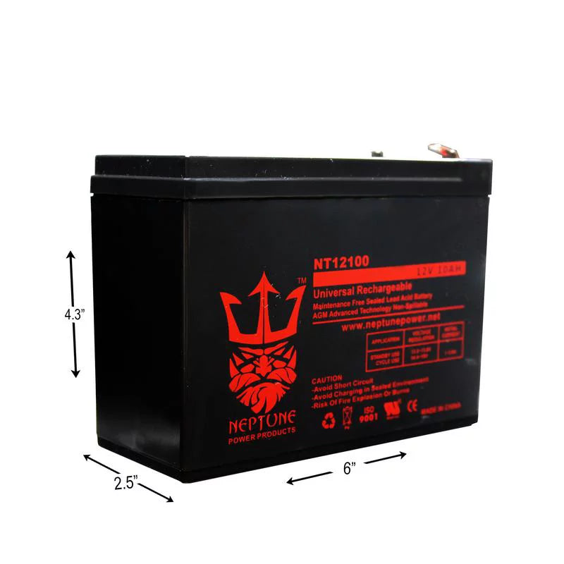 2 Electric by - 10Ah SLA 300 12V EVO Pack Replacement Neptune Scooters Battery