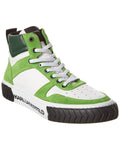 Mid-Top Leather 10.5, LAGERFELD KARL Green Sneaker,