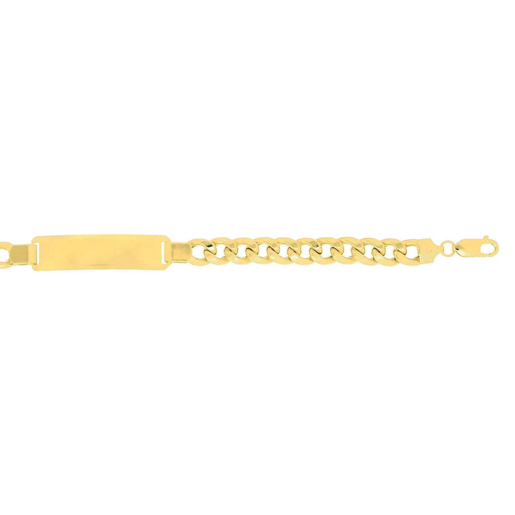 Lite Link 8.5 Miami 19.2gr. Inches, 8mm 14k ID-Bracelet, Cuban Clasp JewelStop Lobster Gold Men's Yellow