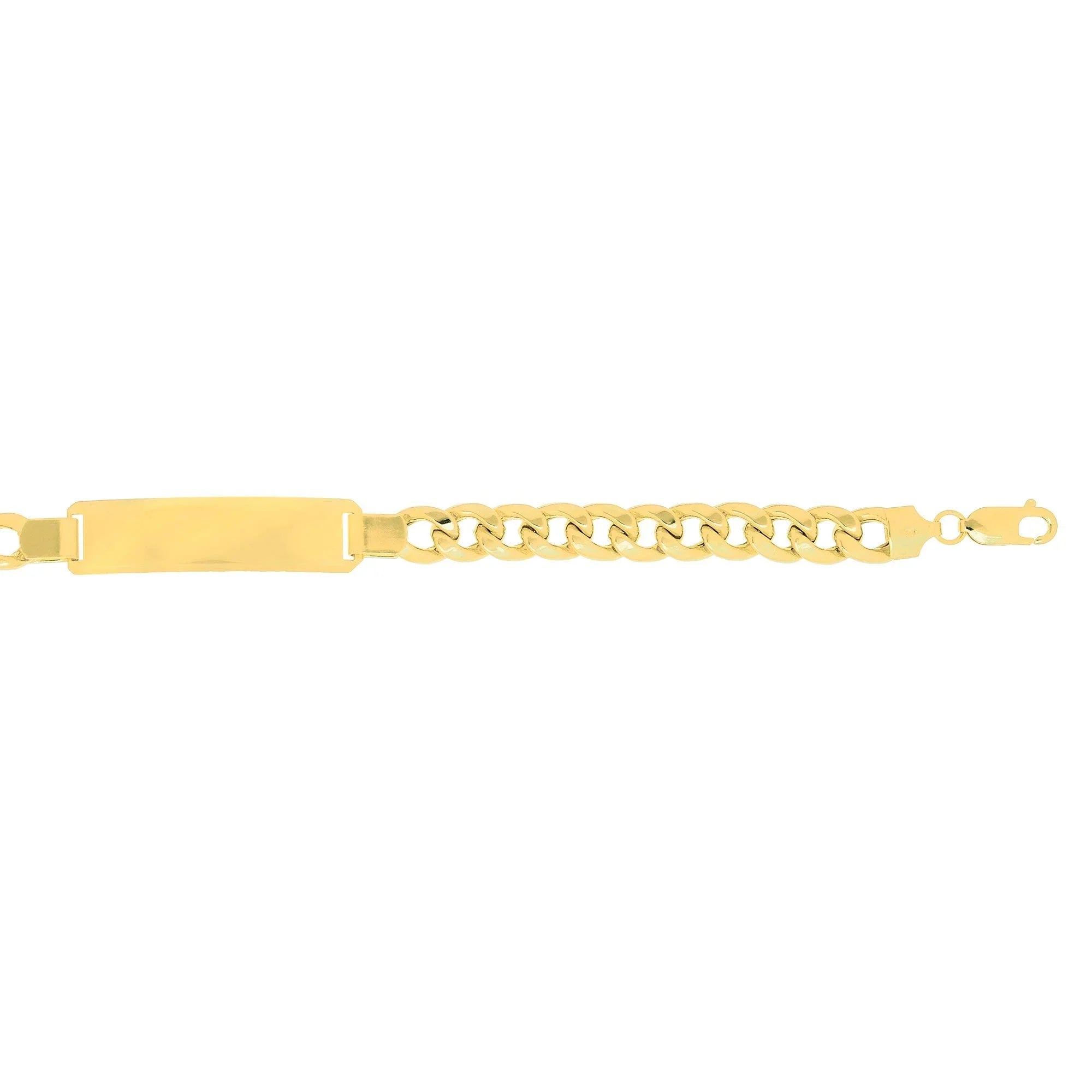 Lite Link 8.5 Miami 19.2gr. Inches, 8mm 14k ID-Bracelet, Cuban Clasp JewelStop Lobster Gold Men's Yellow