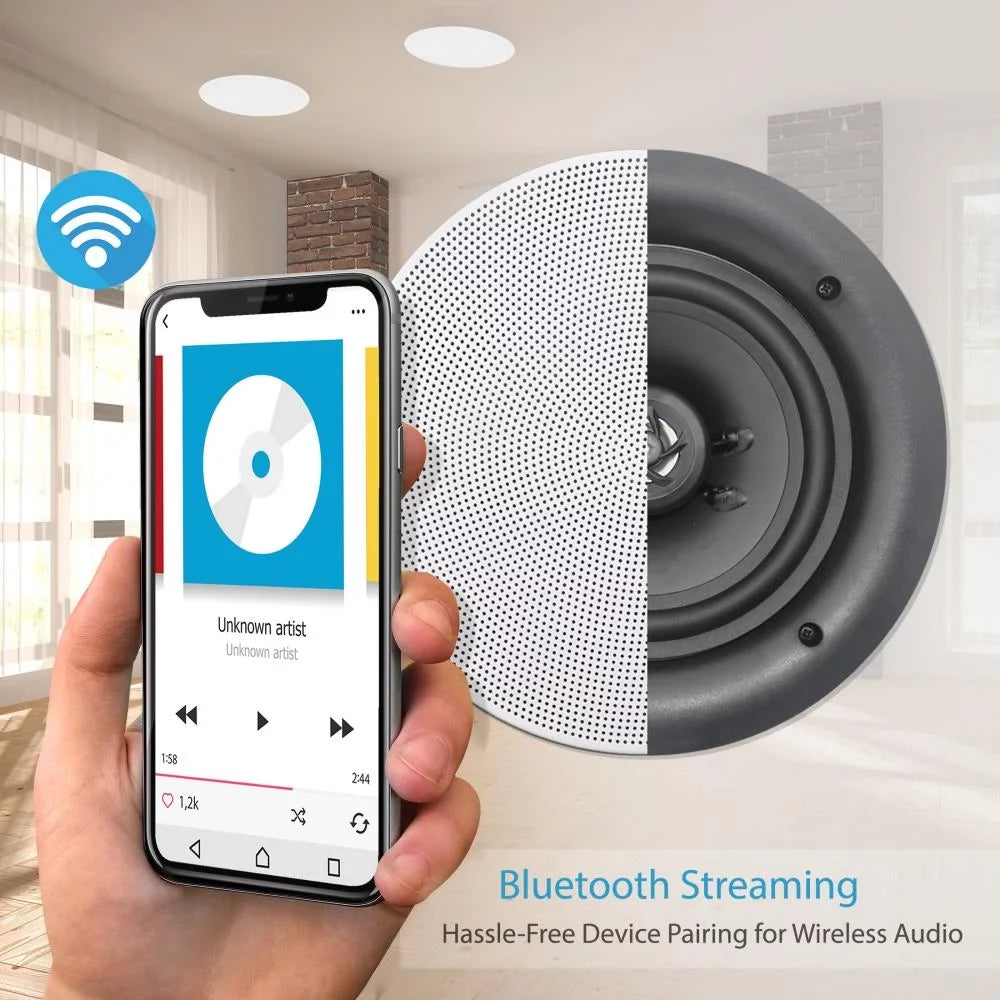 Audio 6.5 Flush Ceiling Mount In Pyle Pk) Way Speakers 2 (8 Bluetooth Wall 200W