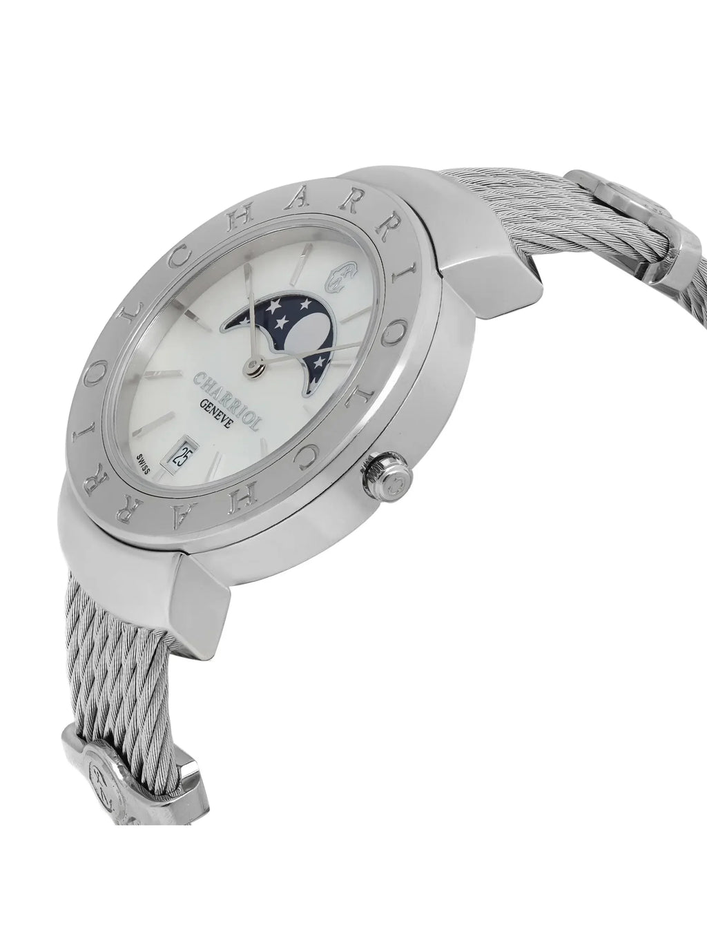 ST35SD1.560.008 Moonphase St (Good) 35mm Lady Tropez Pre-owned Watch Charriol