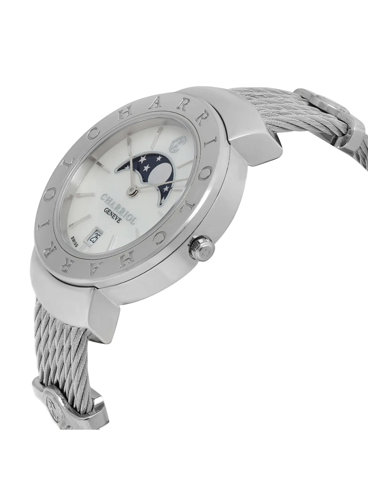 ST35SD1.560.008 Moonphase St (Good) 35mm Lady Tropez Pre-owned Watch Charriol