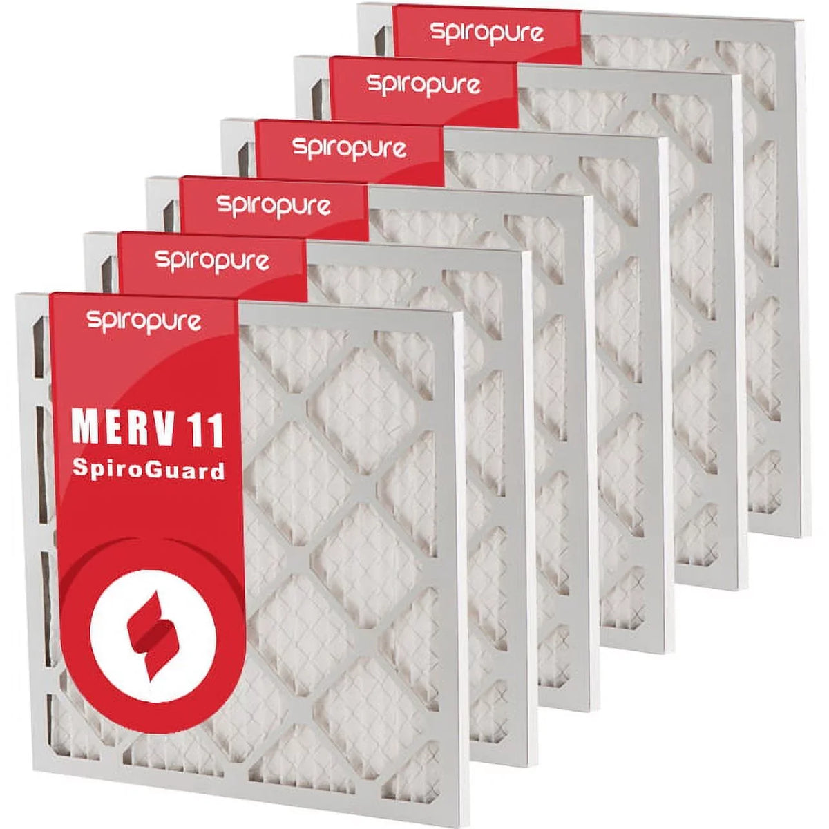 Pleated MERV Pack) Air Filters Made USA 20x23x1 SpiroPure in (6 - Filter 11