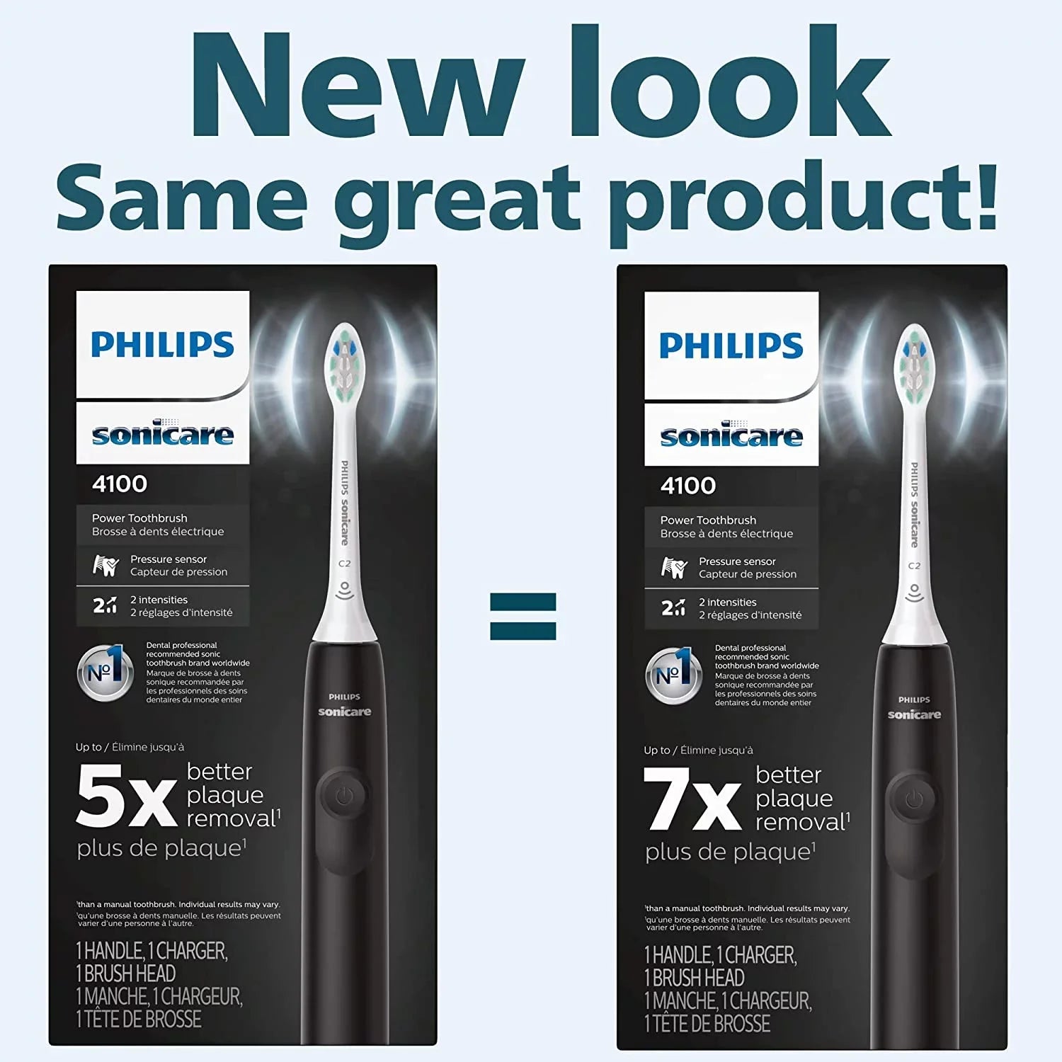 Power Toothbrush Philips Sensor, Rechargeable Black 4100 Toothbrush, Sonicare Pressure Electric with