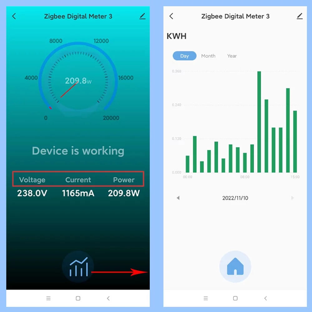 Clamp Power Statistics Monitor Dazzduo KWh Compatible Electric meter,Statistics Power 80A Monitor Power 80A KWh KWh Monitor Voice Clamp Compatible Statistics Meter Meter Clamp