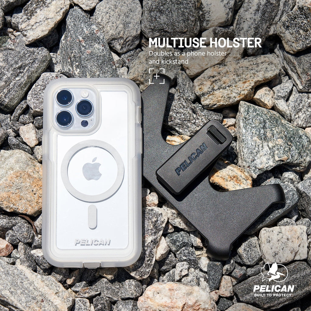15 Series Holster Pelican Clip Voyager Apple Compatible] Pro Belt Max [MagSafe iPhone Clear - Case with