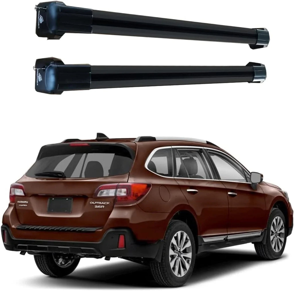 Rooftop Luggage, Cargo Touring Subar-u Bike 2015-2019 ROKIOTOEX Outback Board, Premier SO14T Black Carrier Chrome Crossbars Bars – Box Lush Cross Fit Side Rack Rails, Ski for Roof for