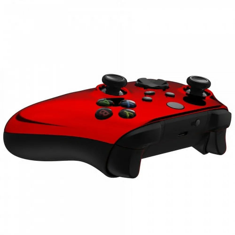 jack) UN-MODDED Design X Xbox Unique "Chrome One Custom Controller Red" 3.5 (with