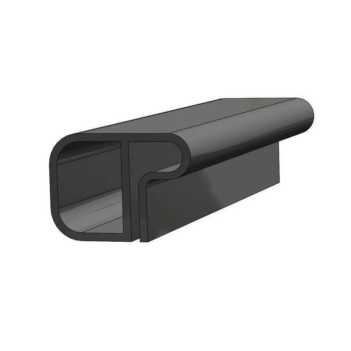 1-1/4"H Taco Marine X Rail, Black X Rub V21-9140BKA166 16' Insert, Canoe 1-3/4"W 6"L Rail