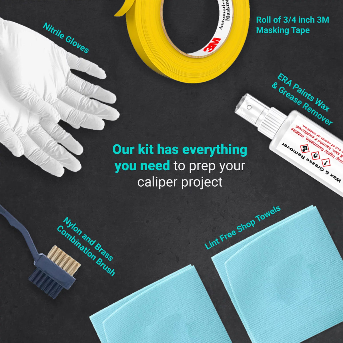 ERA Caliper With High Aerosol Brake - Chemical Color and and Durable Catalyst Against Omni-Curing Teal Fluid Gloss Kit Paints Fade Paint Brake Extremely 2K Resistant