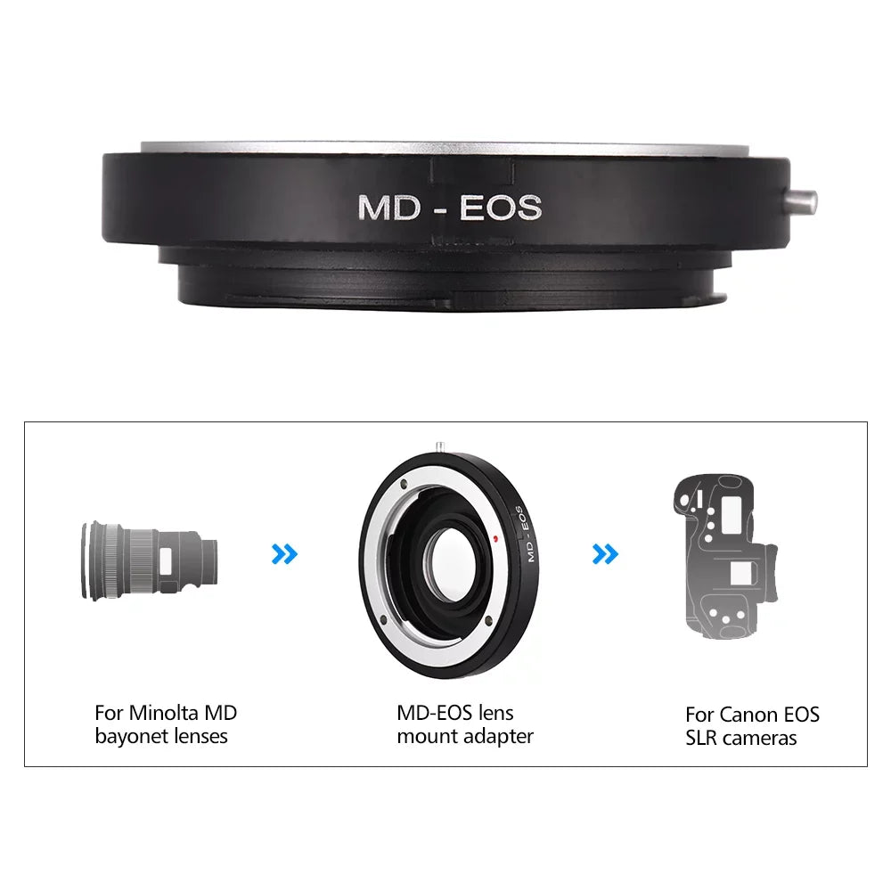 with Focus for Andoer MD to Lens Lens Fit Adapter for MD- Corrective Infinity Minolta Camera Ring Mount EF Lens Canon