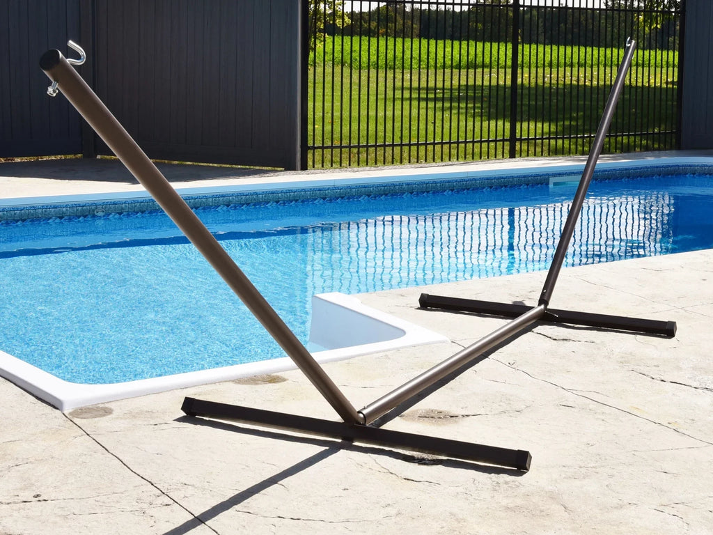 Black 3-Beam Hamptons Stand Hardware Collection 180” With Steel Hammock The