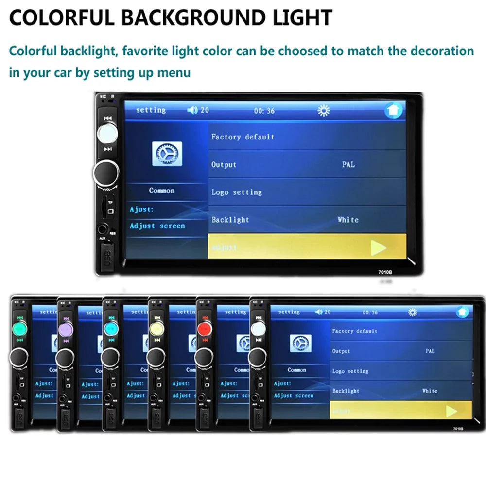 Double Audio 7-inch Multimedia Player Polarlander USB Car MP5/4/3 Screen Car SD with radio Touch Mirror Stereo AUX HD Car Bluetooth Din Link Function FM