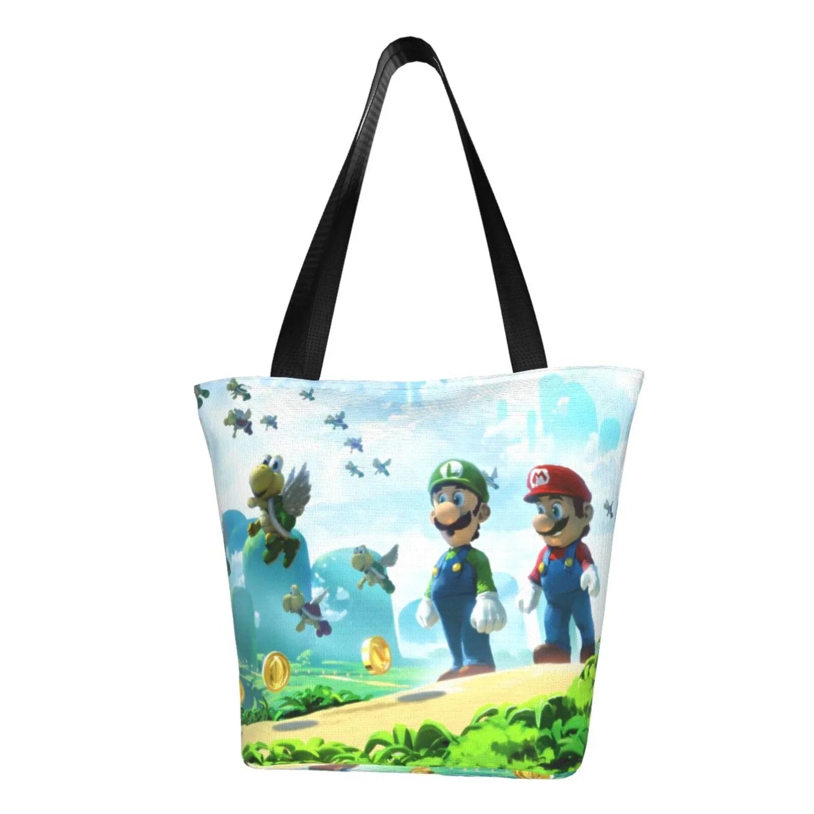 Business Shoulder Handbag Cartoon Bag For Luigi Women's Travel School Mario Super Work Large Capacity Shopping Beach Tote