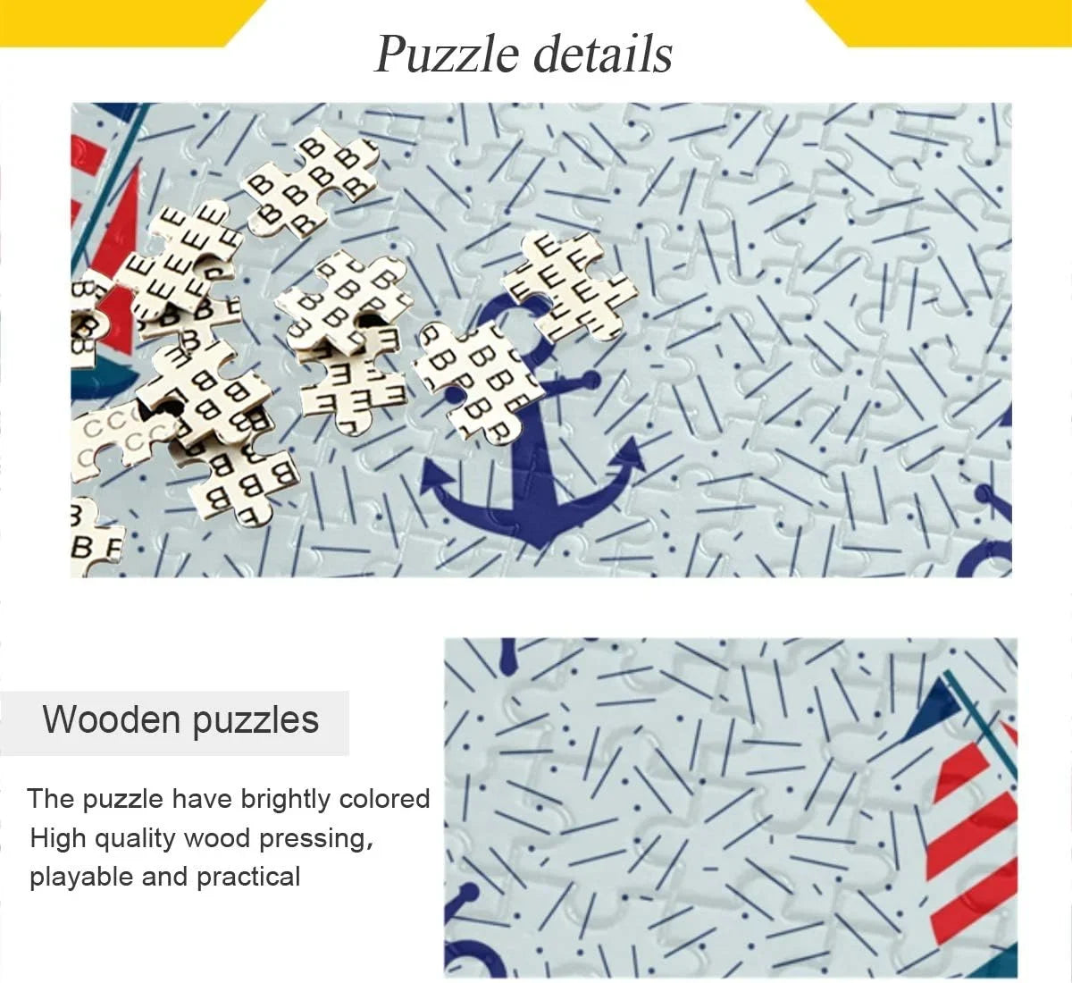 and Jigsaw Wellsay for Gift Nautical Puzzles Steering DIY Anchor Wheel Sailboat 500 Marine Decoration Sea Pieces Puzzle Adults Kids Lifebuoy Theme