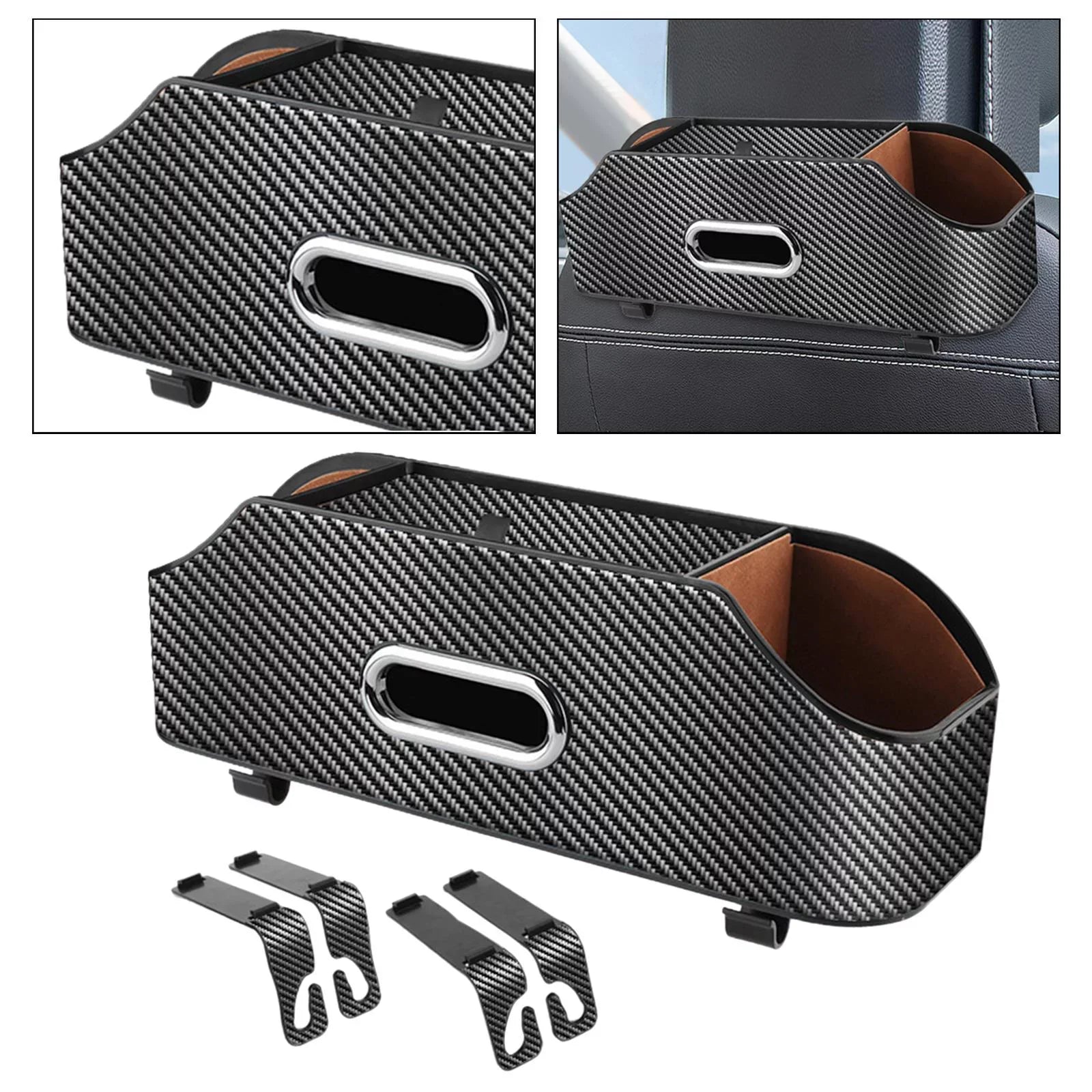 Tidy Keep Box Car Seat with Holder Tissue Organizer Back Multifunctional Cup