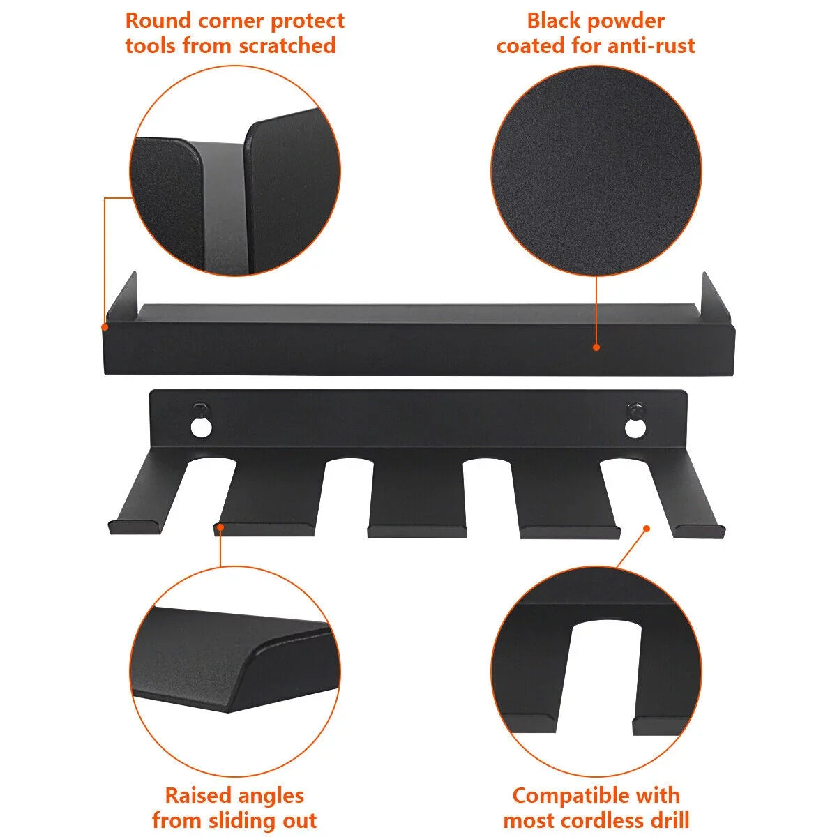 Power Holder Holds Drill Mount Organizer Tool | Box Garage Tool Drill 4 Rack,Wall Drills Storage Tool Cordless