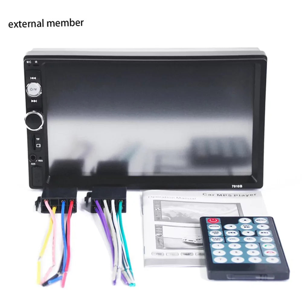 Double Audio 7-inch Multimedia Player Polarlander USB Car MP5/4/3 Screen Car SD with radio Touch Mirror Stereo AUX HD Car Bluetooth Din Link Function FM