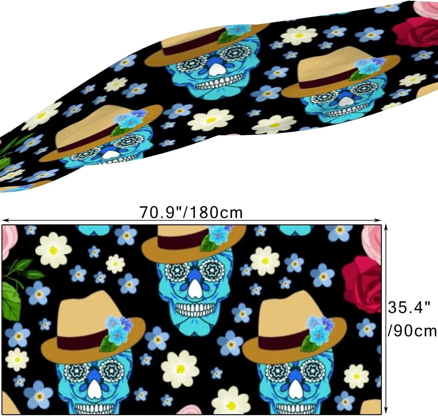 Scarf for Neck Hyjoy Long Scarves Lightweight Wrap Girls Ethnic Silk And Women Skull Shawl Feather