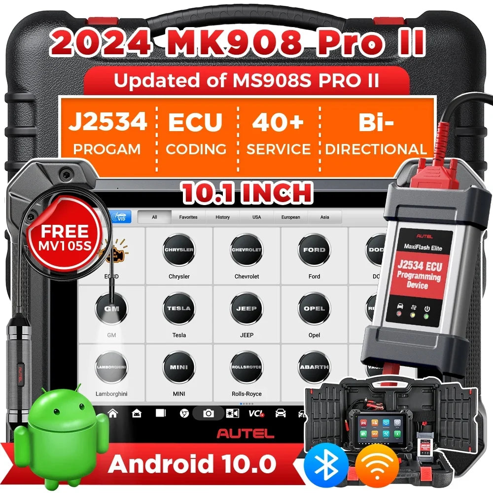MaxiCOM 2.0 MK908 Car ECU Coding II Pass-Thru, Services,J2534 Diagnostic J2534 Bi-directional, Programming Tool Autel Pro AutoScan 38+ Scan