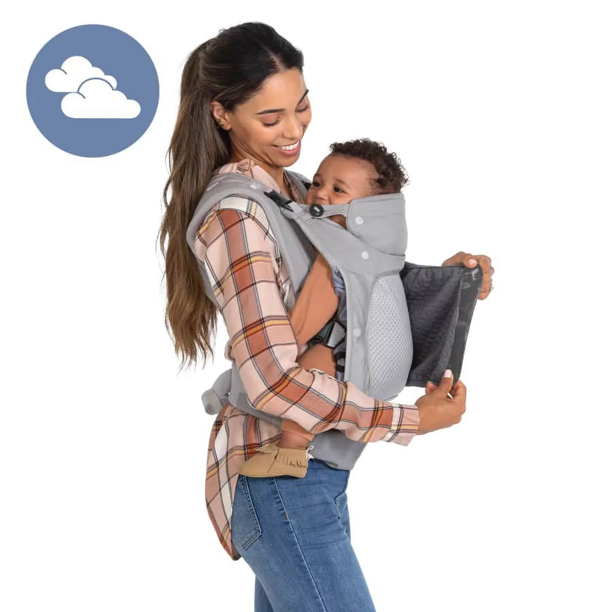 Infantino Baby Ergonomic Carrier, in-Season-5 4-Position, Layer Gray Unisex, 8-40lb,