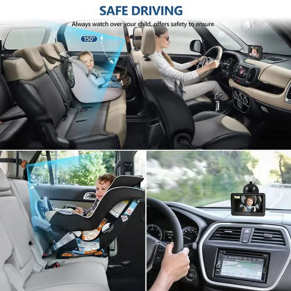 Function,5 View & Silicone 150&deg; Rotation Mins Vision Car Car Kit,With Baby 1080P A Baby with Mirror Night Cute Camera,360&deg; Case Easy Travel to VASTEND Wide Install Safety