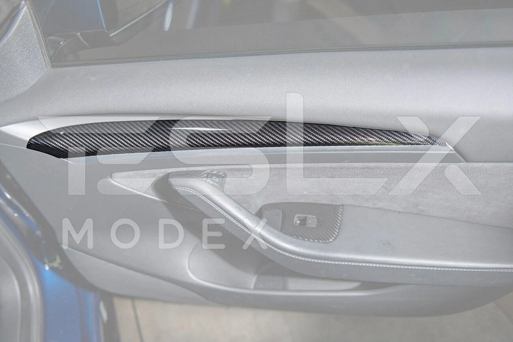 Model 2020-2023 Cover Interior Pair Y CARBON Style Replacement Front Model 3 Trim Factory Panel FIBER & 2020-Up Door For TESLA