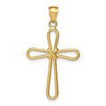 with -x- Cross Pendant Polished Rounded Center 14K