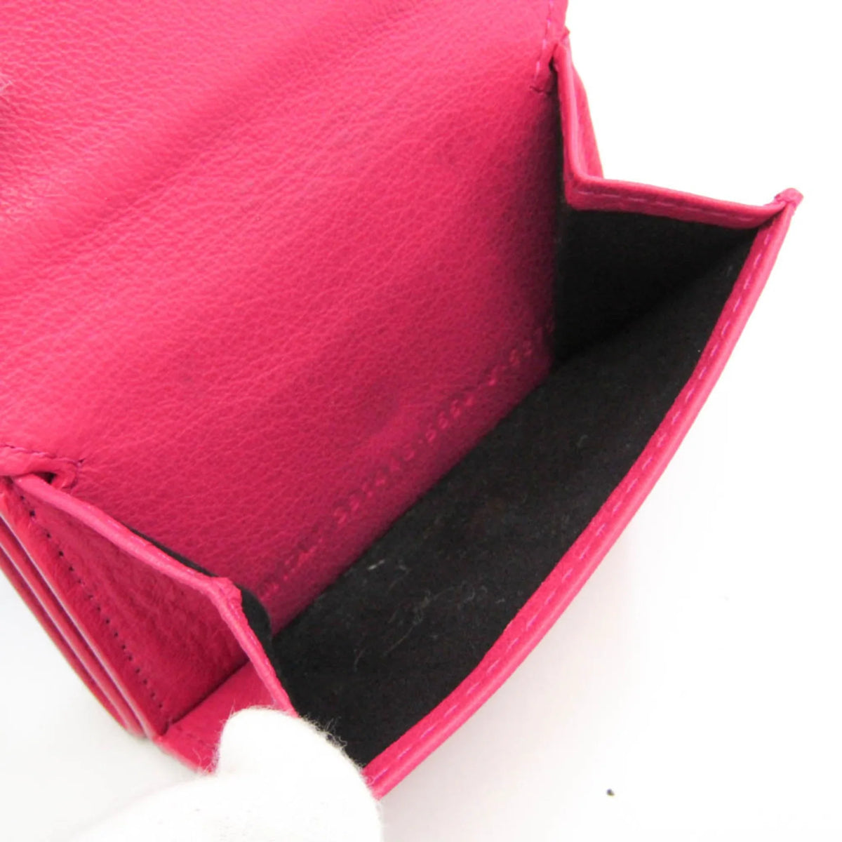 Pre-Owned (Good) 391446 Balenciaga Mini Pink Wallet Women's Papier Leather (tri-fold)