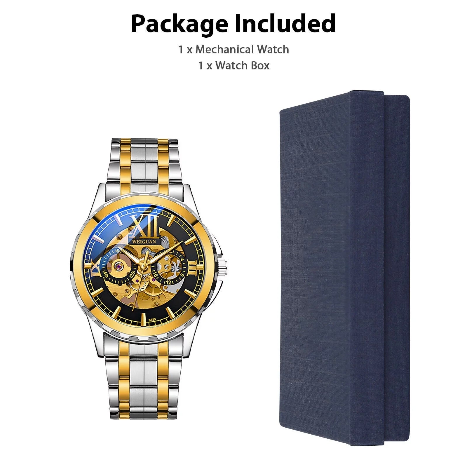 Men Luxury Business Waterproof Steel Mechanical Stainless Watch Automatic Wrist