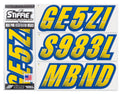 Alpha-Numeric Marine PWC Numbers & for STIFFIE Techtron Decals Yellow/Navy Kit Personal Registration Letters & Stickers Custom Watercraft 3" Boats Identification