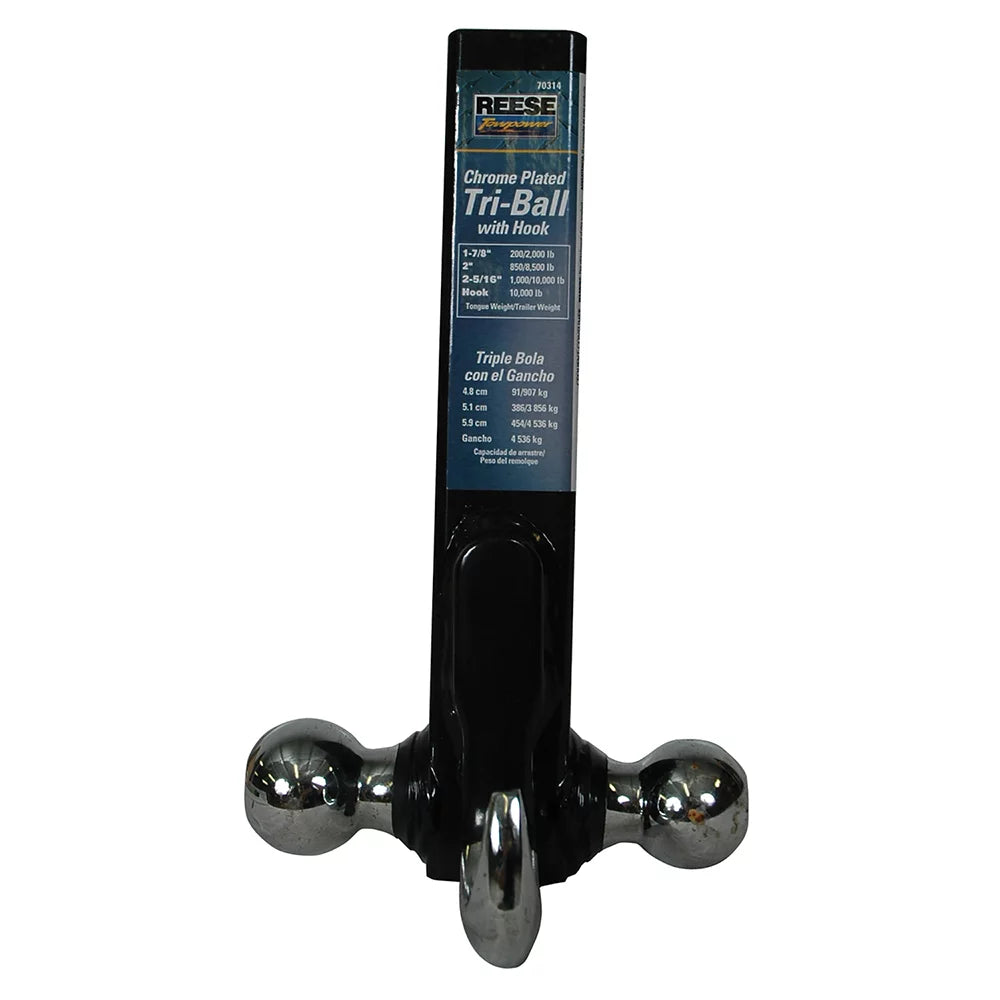 Towpower Heavy w/ Ball Hitch Mount Hook Reese Tow Duty Tri-Ball Trailer 7031400