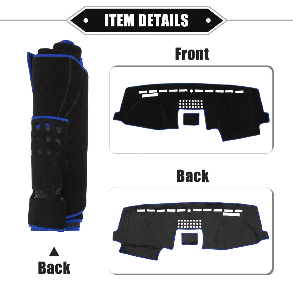 F150 Dashboard Ford Bargains Cover Protective Center Black 2015-2020 Polyester Car Unique Console Mat Blue for