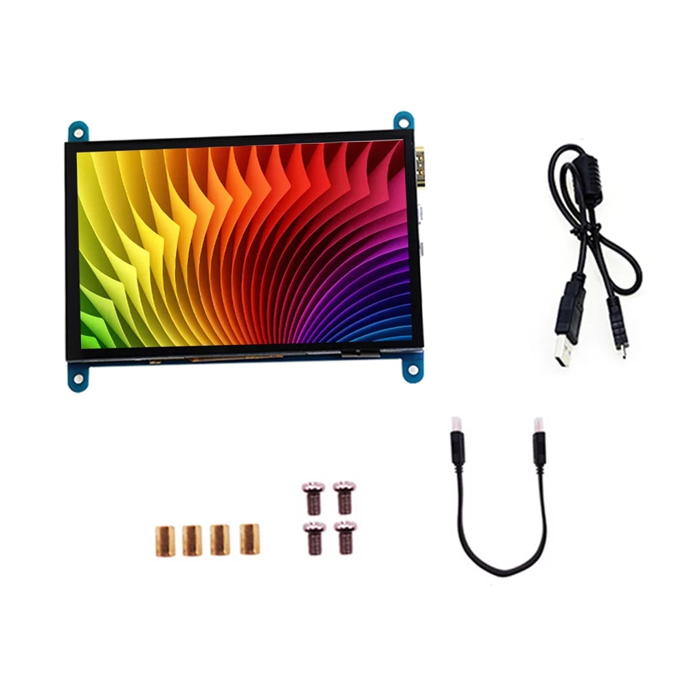 Tomshoo Capacitive Pi Raspberry USB with Interface Resolution Touchscreen Compatible 5 Small with Portable 800*480 Inch Display Tool