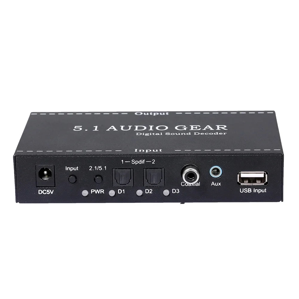 AC-3 Converter Dolby Walmeck Audio Output Digital Decoder 5.1 Digital Audio Audio Gear Replacement Sound 3.5mm Plug for NK-A6L