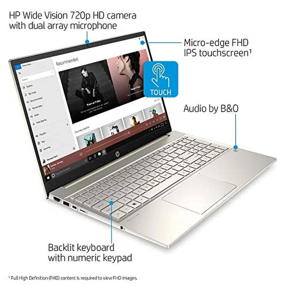Laptop i5-1135G7 SSD 32GB 2TB Graphics NVMe Touchscreen 4-Core Keyboard Bluetooth HP Intel DDR4 11 15.6" 32GB Xe Webcam w/ HDMI Backlit FHD 11th Pavilion Home 2022 USB Windows WiFi-6 Gen Iris