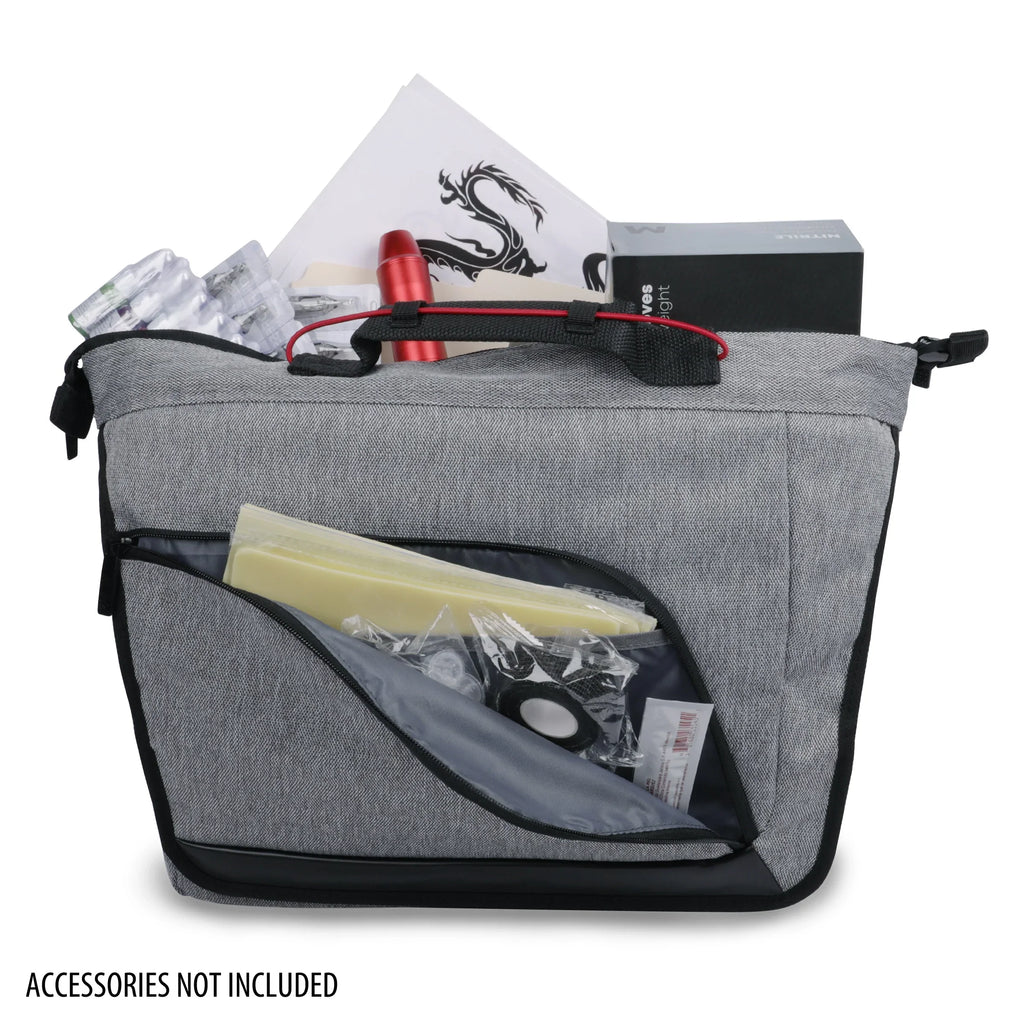 More USA Tattoo & Only Set, Supply, Ink Bag Machine, and - Customizable Professional Power - with Gun Resistant Supplies Equipment Dividers, Gear Tattoo Tattoo Case Weather Bottom Messenger Holds Kit