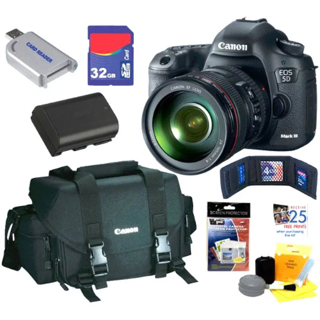 22.3 CMOS L MP Digital Frame f/4 IS Full Lens SLR Mark USM with Bundle EF Camera EOS 5D 24-105mm III