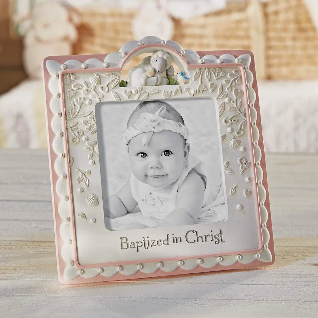 4 in. Holds Pink Christ Photo Baptized - CB 135902 Frame, 4 Gift in Photo x