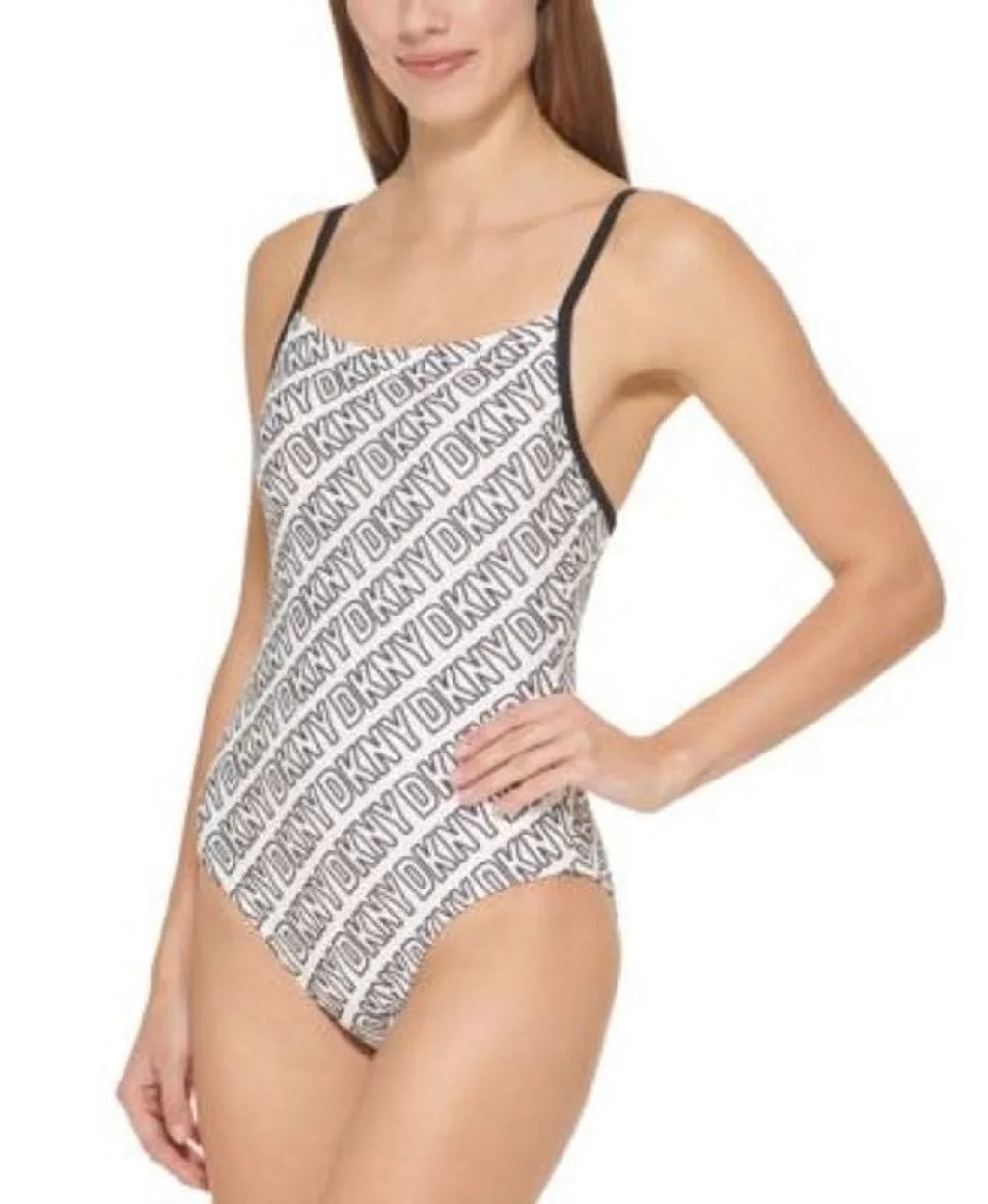 Logo-Print Women's Women's Dkny Swimsuit One-Piece Swimsuit