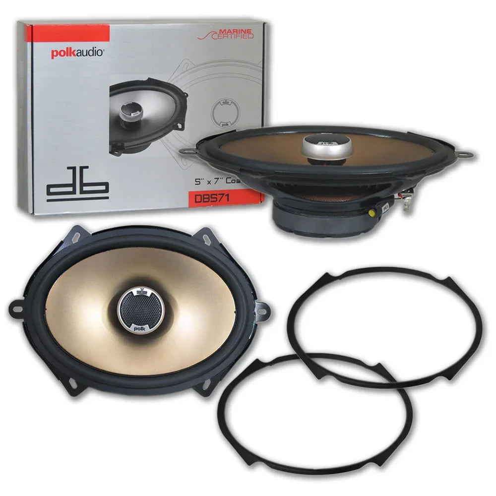 Marine x inch Car 7" Audio 8 6 / Coaxial Audio 2-way 5 Speakers Polk Certified x