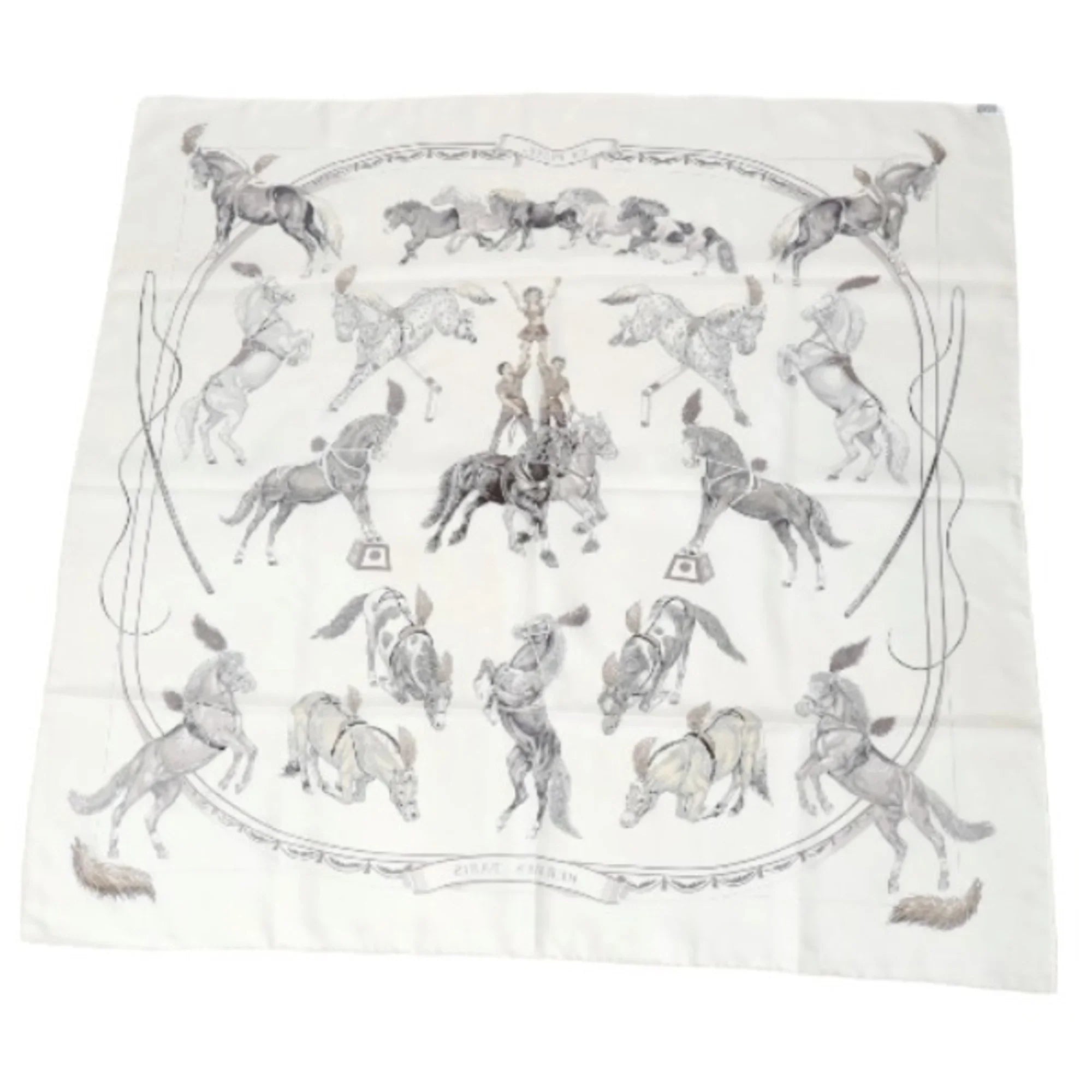 White (Good) Silk Hermes Pre-Owned Scarf Carre90 HERMES 100%