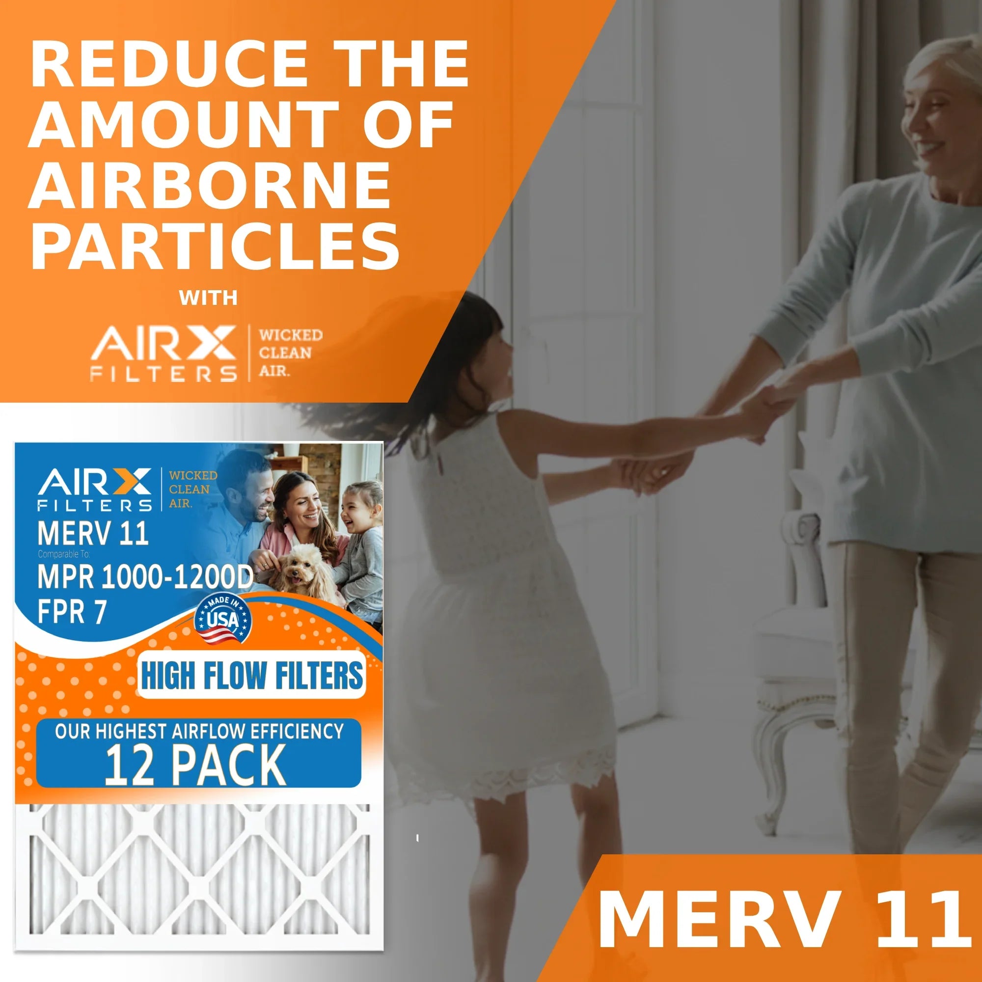 in of USA AIR. FPR MERV Filter 7, by High Filters Made CLEAN Rating, 12 11 MPR Air 12 Filters Comparable AIRX 20x25x1 MPR FILTERS Furnace Furnace Efficiency 1200, Pack WICKED Pack to of 1000,